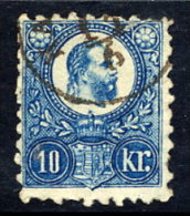 HUNGARY  1871  10 Kr.  Blue, Used.  Michel 11a - Oblitérés