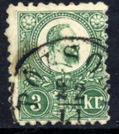 HUNGARY  1871  3 Kr. Green, Used.  Michel 9a - Usati