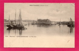 29 FINISTERE CONCARNEAU, La Ville Clos, Marée Haute, Bateau X De Pêche, Précurseur Poste Bretonne, (Coll. E. H.) - Concarneau
