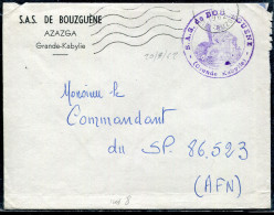 ALGERIE - POSTE MILITAIRE - AZAZGA / TIZI-OUZOU LE 20/3/1962 + CACHET S.A.S. DE BOUZEGUENE SUR LETTRE EN-TETE - TB - Brieven En Documenten