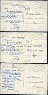 ALGERIE - 3 CP AVEC O.M. DE BISKRA EN 1954 + CACHET " P.P. " NOIR , CARTES PUBLICITAIRES - SUP - Briefe U. Dokumente