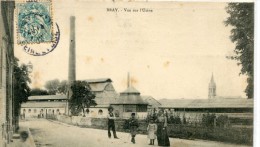 CPA 95 BRAY ET LU VUE SUR L USINE 1904 Animée - Bray-et-Lû