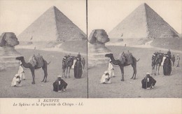 Egypte - Le Sphinx Pyramide De Chéops - Carte Stéréo - Sphynx