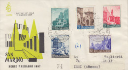 Enveloppe  1er  Jour   SAN  MARINO   Tourisme  1957 - FDC