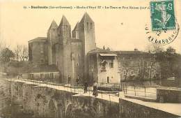 - Lot Et Garonne - Ref - 349 - Barbaste - Moulin D Henri IV - Les Tours Et Pont Roman - Carte Bon Etat - - Laroque Timbault