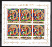 Ajman   -   1970.  San Tommaso Con Cristo. Miniatura. St. Thomas Touches The Wounds. Rare MNH Sheet - Grabados