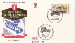 36976- BERLIN PUBLIC TRANSPORT, BUSS, EMBOSSED COVER FDC, 1973, GERMANY-BERLIN - Bus