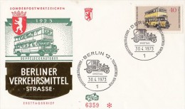 36977- BERLIN PUBLIC TRANSPORT, BUSS, EMBOSSED COVER FDC, 1973, GERMANY-BERLIN - Bus