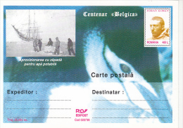 37113- BELGICA CENTENARY, ANTARCTIC EXPEDITION, SHIP, J. KOREN, POSTCARD STATIONERY, 1998, ROMANIA - Antarktis-Expeditionen