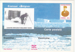 37117- BELGICA CENTENARY, ANTARCTIC EXPEDITION, G. LECOINTE, POSTCARD STATIONERY, 1998, ROMANIA - Spedizioni Antartiche