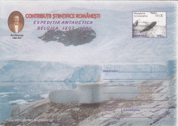 37129- BELGICA ANTARCTIC EXPEDITION, EMIL RACOVITA, WHALE, COVER STATIONERY, 1999, ROMANIA - Expediciones Antárticas