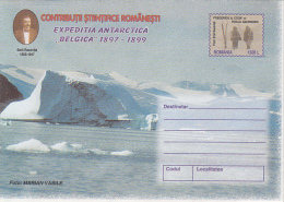 37161- BELGICA ANTARCTIC EXPEDITION, E. RACOVITA, F.A. COOK, R. AMUNDSEN, COVER STATIONERY, 1999, ROMANIA - Antarctic Expeditions