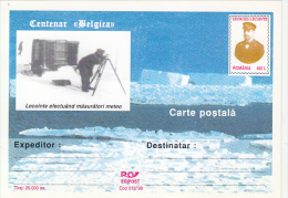 37162- BELGICA ANTARCTIC EXPEDITION CENTENARY, G. LECOINTE, POSTCARD STATIONERY, 1998, ROMANIA - Antarctic Expeditions