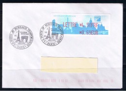 ATM, LISA1, FDC, Philexfrance, 2/07/1999, E 4.50FRF/0.69EUR, Oblitération Et Reçu Du 1er Jour Salon. - 1999-2009 Illustrated Franking Labels