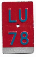 Velonummer Luzern LU 78 - Plaques D'immatriculation