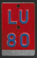 Velonummer Luzern LU 80 - Placas De Matriculación