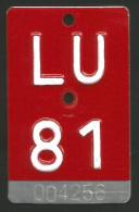Velonummer Luzern LU 81 - Kennzeichen & Nummernschilder