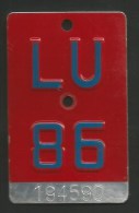 Velonummer Luzern LU 86 - Nummerplaten