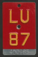 Velonummer Luzern LU 87 - Kennzeichen & Nummernschilder