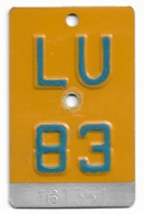 Velonummer Mofanummer Luzern LU 83 - Number Plates