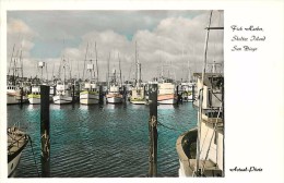 262489-California, San Diego, Tinted RPPC, Shelter Island, Fish Harbor, Fishing Boats, Actual Photo Co No SD 29 - San Diego