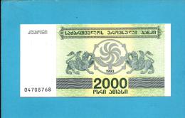 GEORGIA - 2000 ( Laris ) - 1993 - Pick 44 - UNC. - GEORGIAN NATIONAL BANK - 2 Scans - Georgien