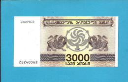 GEORGIA - 3000 ( Laris ) - 1993 - Pick 45 - UNC. - GEORGIAN NATIONAL BANK - 2 Scans - Georgien