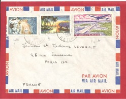 N°Y&T  N° PA5+N°28+N°33 PAPEETE      Vers   FRANCE   1965 - Lettres & Documents