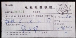 CHINA CHINE CINA  JIANGSU NANJING TELEGRAPH FEE RECEIPT - Unused Stamps