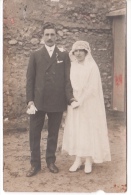 CARTE PHOTO - NOCES COUPLE DE MARIES EN 1922 - Noces