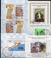 5 Blocks Türkei-Zypern Block 1,2,3,7+12 O 16€ Gemälde CEPT Meer Bloques Hb M/s History Blocs Art Sheets Bf Turkey/Cyprus - Gebraucht