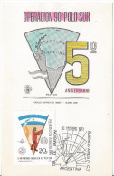 Antarctique 20/2/1971 FDC Timbre Anniversaire Opération Pôle Sud 90°  Buenos Aires Cartographie Méridien Cercle Polaire - Lettres & Documents