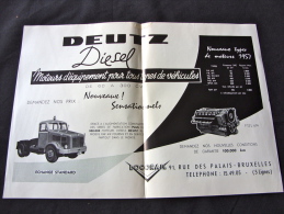 Publicité Moteur Camion Engin De Chantier Deutz - Camion