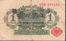 GERMANY P51b 1 MARK  12.8.1914 RED NUMBERS    FINE - Otros & Sin Clasificación