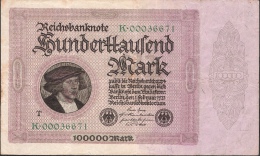 GERMANY P83b 100.000 MARK  1.2.1923 Letter T    VF - 100000 Mark