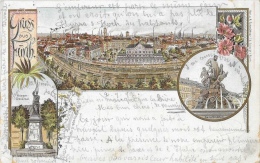 Gruss Aus Fürth: Kunstbrunnen, Krieger-Denkmal... - Carte Précurseur A. Schmidt - Fuerth