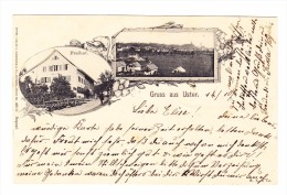 AK ZH Uster Gruss Aus 2 Fotos Guggenheim &Co #4913 Ges. 15.10.1902 Nach Gächlingen - Uster