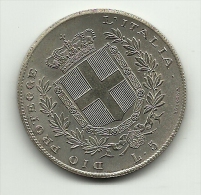 1859 - Regno Di Sardegna - 5 Lire 1859  - Riconio, - Andere & Zonder Classificatie