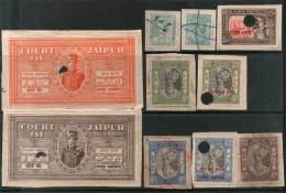 India Fiscal Jaipur State 10 Different Court Fee Revenue Stamps # 103 Inde Indien Indië - Jaipur