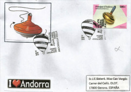 La Toupie (Baldufa) Europa 2015 Andorra Español, Adressée En Espagne - Cartas & Documentos