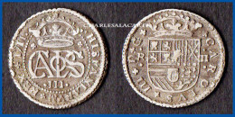 1711 SPAIN ESPANA SILVER 2 REALES CARLOS CHARLES III BARCELONA VERY FINE CONDITION PLEASE SEE SCAN - Monnaies Provinciales