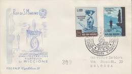 Enveloppe  FDC   1er  Jour   SAN  MARINO    Journée  Philatélique  SAN MARIN - RICCIONE  1963 - FDC