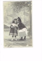 Cpa Série - Fillette Garçon Thème Mode Chapeau Robe Gros Carton  - Ne Lui Refusa Pas Un Baiser - 250/4 ?? - 1904 - Collections, Lots & Séries