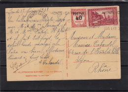 Carte Monte Carlo (Monaco) 1938 >> 15cts + Timbre Valeurs Impayées Avec Surcharge Postes 40 - Briefe U. Dokumente