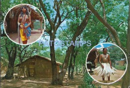 29818 PARAGUAY COSTUMES NATIIVE INDIAN VILLAGE MULTI VIEW POSTAL POSTCARD - Paraguay