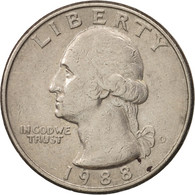 Monnaie, États-Unis, Washington Quarter, Quarter, 1988, U.S. Mint, Denver - 1932-1998: Washington