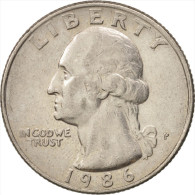 États-Unis, Washington Quarter, 1986, Philadelphia, TTB+, KM:A164a - 1932-1998: Washington