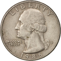Monnaie, États-Unis, Washington Quarter, Quarter, 1986, U.S. Mint, Denver - 1932-1998: Washington