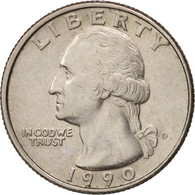 Monnaie, États-Unis, Washington Quarter, Quarter, 1990, U.S. Mint, Denver, SUP - 1932-1998: Washington