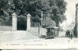 N°47305 -cpa Avranches -entrée Du Jardin De L'Evêché- Tramway- - Strassenbahnen